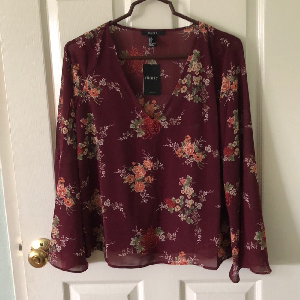 Bell Sleeve Floral Blouse